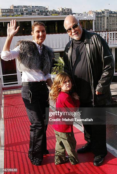 Canadian pop star Celine Dion, her husband Rene Angelil and their child Rene Charles at the Celine Dion and Family Sighting in Paris - October 27,...