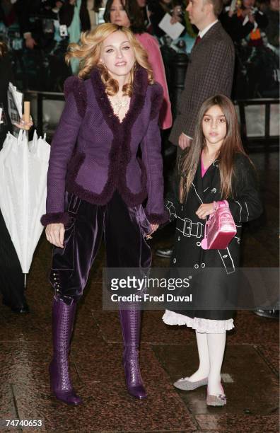 Madonna and daughter Lourdes at the "Harry Potter and the Goblet of Fire" World Premiere - Arrivals at Odeon Leicester Square in London.