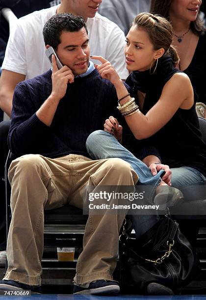Cash Warren and Jessica Alba at the Madison Square Garden in New York City, New York