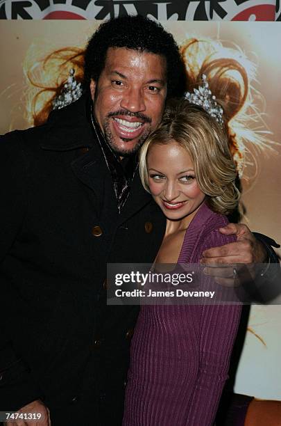 Lionel Richie and Nicole Richie at the Virgin Megastore Times Square in New York City, New York