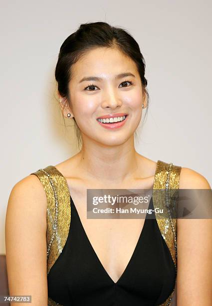 Song Hye-kyo at the Munhwa Hall in Seoul City, South Korea.