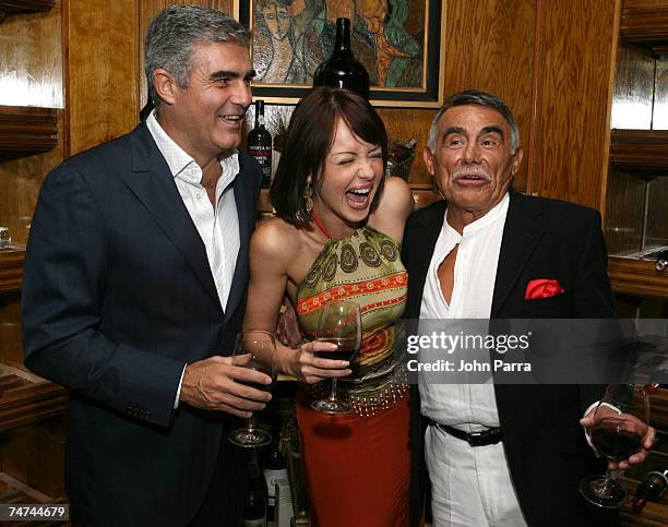 Saul Lisazo, Gabriela Spanic and Hector Suarez at the The Forge in Miami Beach, Fl