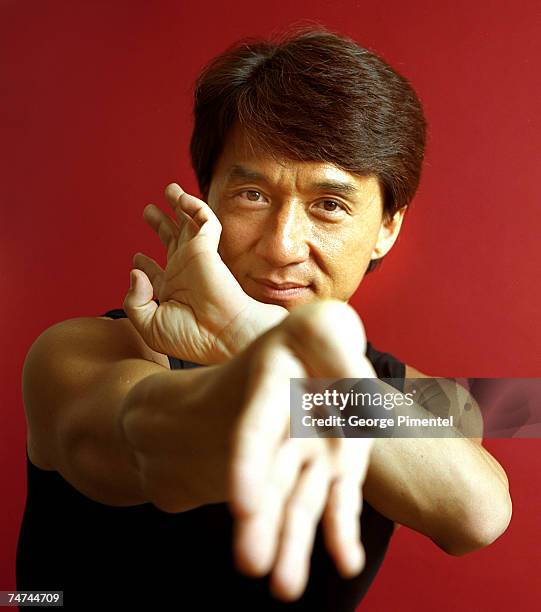 Jackie Chan at the Four Seasons Hotel in Toronto, Canada.