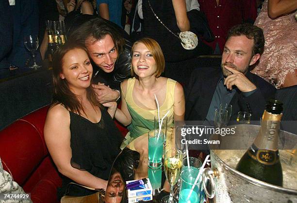 Christina Ricci, Alexis Roche and Claire Danes Paris Fashion Week party at le lido in Paris, France.