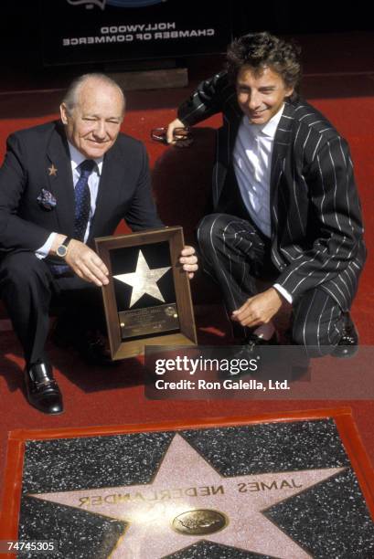 James Nederlander and Barry Manilow at the Hollywood Walk of Fame in Hollywood, California