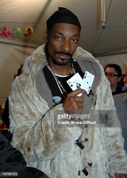 Snoop Dogg at the 2005 Radio Music Awards Backstage - Aces.com Raises Money for Make a Wish Foundation at Aladdin Hotel in Las Vegas, Nevada.