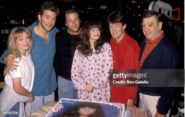 Sidney Cast, Daniel Baldwin, Valerie Bertinelli and Mathew Perry at the Set of "Sydney" in Hollywood, California