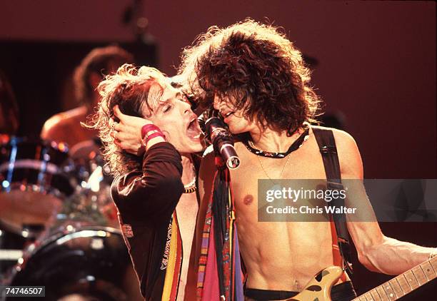 Aerosmith 1984 Steven Tyler & Joe Perry during Music File Photos 1980's at the Music File Photos 1980's in los angeles, .