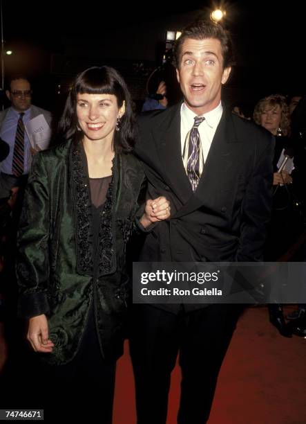 Mel Gibson and Wife Robyn Moore at the Village Theater in Westwood, California