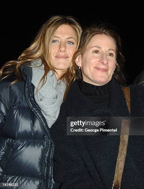 Jennifer Aniston and Nicole Holofcener, director at the Eccles Theatre in Park City, Utah