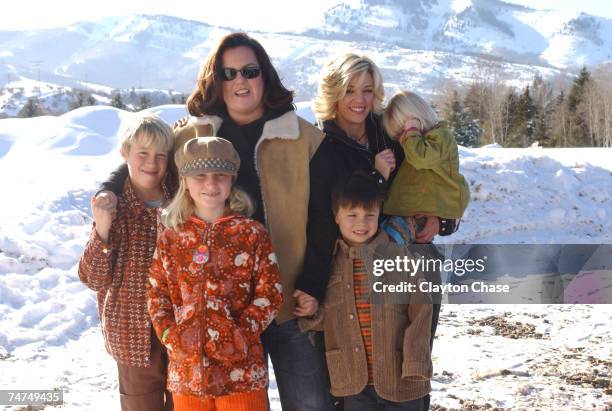 Parker, Rosie O'Donnell, Wife Kelli O'Donnell, Blake, Vivi and Charlton MacMillan at the Eccles in Park City, Utah