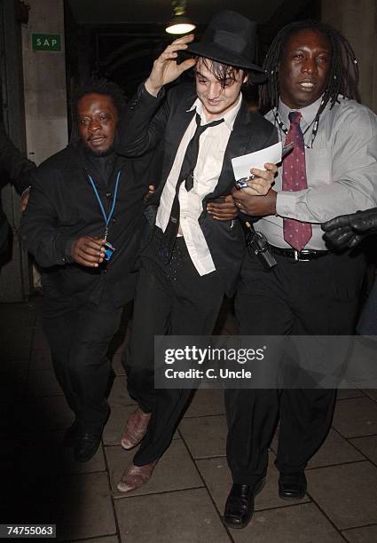 Pete Doherty at the Shockwaves NME Awards 2006 - Departures at Hammersmith Palais in London.