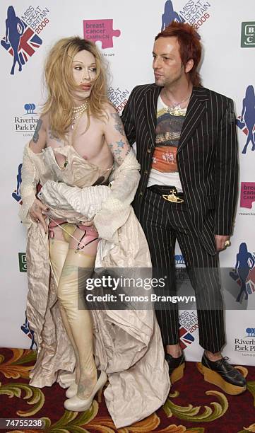 Pete Burns and guest at the Grosvenor House Hotel in London, United Kingdom.