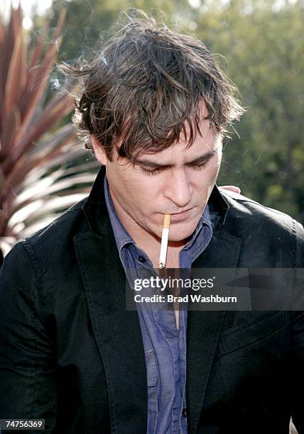 Joaquin Phoenix at the Joaquin Phoenix and Manuel Cuevas Luncheon to Celebrate "Walk the Line" at House of Flaunt in Hollywood, California.