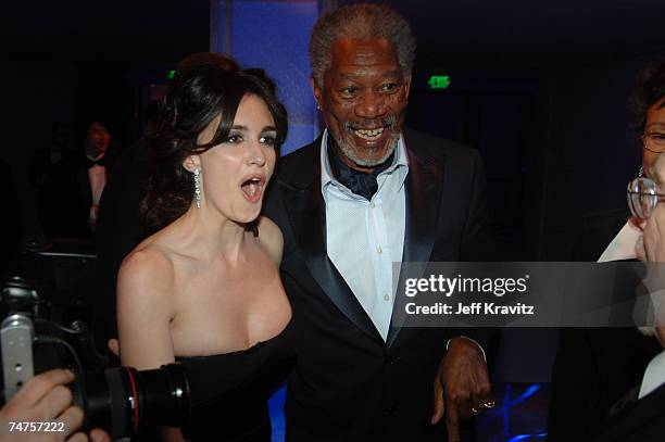 Paz Vega and Morgan Freeman at the The 78th Annual Academy Awards - Governor's Ball at Kodak Theatre in Hollywood, California.