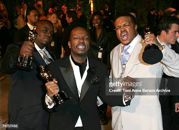 Cedric Coleman, Jordan Houston and Paul Beauregard of Three 6 Mafia, winners Best Song for ?It's Hard Out Here for a Pimp? from ?Hustle & Flow?...