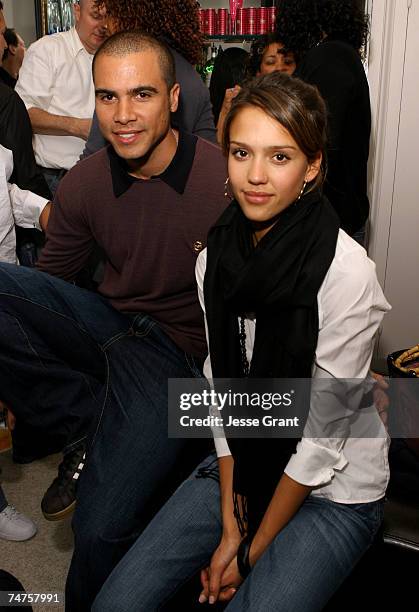Cash Warren and Jessica Alba at the Beverly Towers in Los Angeles, California
