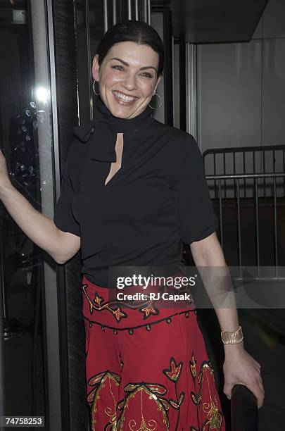 Julianna Margulies during "The Sopranos" Sixth Season Premiere - Inside Arrivals at the MoMA in New York City, New York.