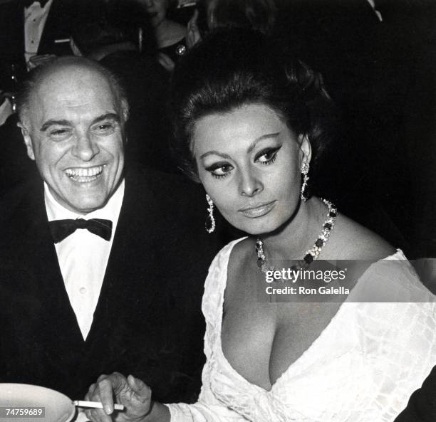 Carlo Ponti and Sophia Loren at the Americana Hotel in New York City, New York