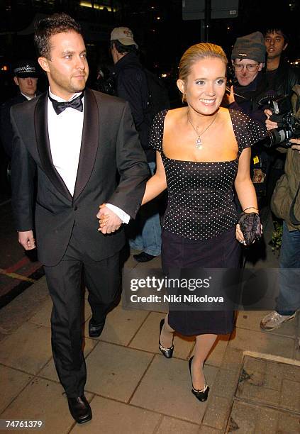 Danielle Brent and guest at the UK FiFi Awards 2006 - Arrivals at The Dorchester in London.