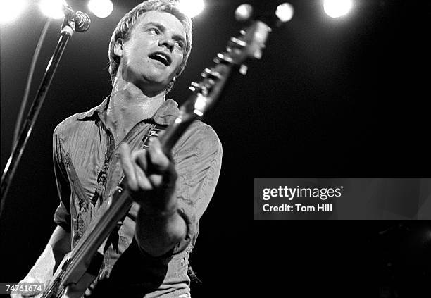 Bassist/singer Sting of the Police performs at The Agora Ballroom on April 27, 1979 in Atlanta, Georgia.