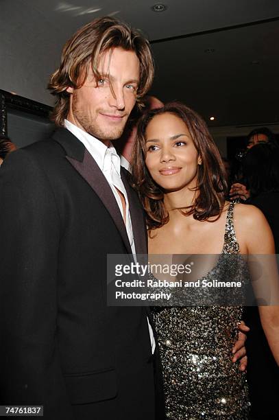 Gabriel Aubry and Halle Berry at the Versace Boutique in New York City, New York
