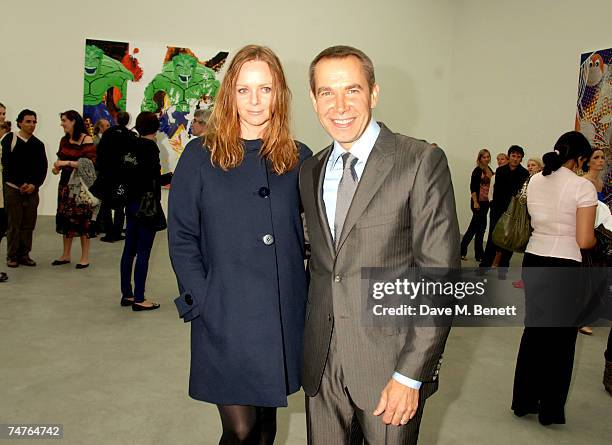 Designer Stella McCartney and artist Jeff Koons attend the private view of Jeff Koons: Hulk Elvis, at the Gagosian Gallery June 18, 2007 in London,...