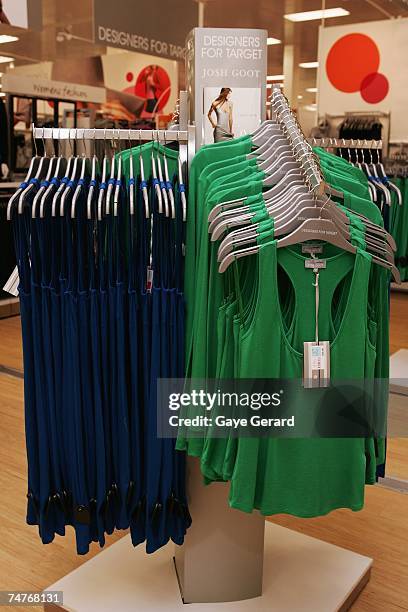 Items from the newly launched Josh Goot for Target budget fashion collection are pictured on the first morning of release at The Broadway Shopping...