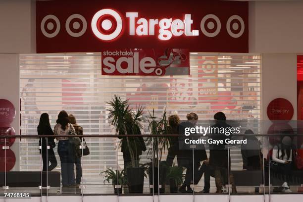 Shoppers queue to buy items from the newly launched Josh Goot for Target budget fashion collection on the first morning of release at The Broadway...