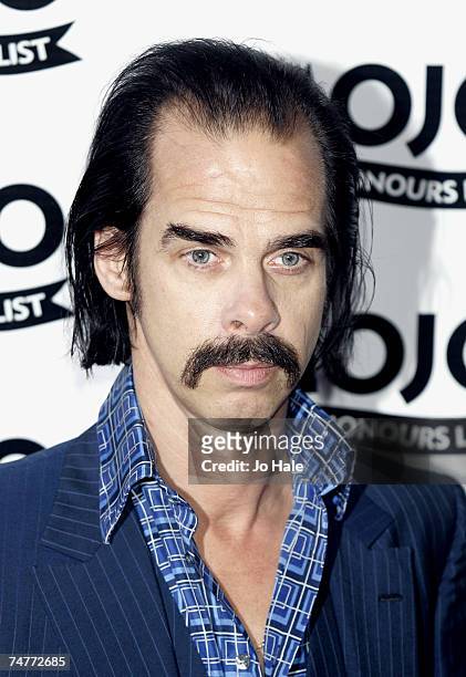 Nick Cave arrives at the Mojo Awards Red Carpet Arrivals at The Brewery, June 18, 2007 in London.