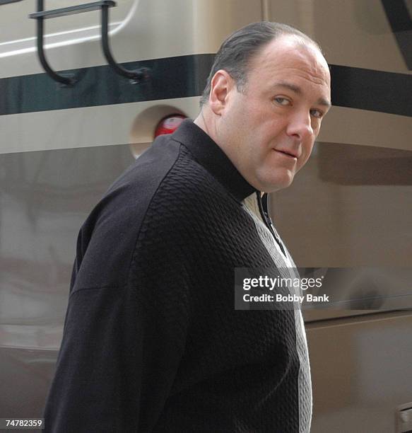 James Gandolfini during The Sopranos On Location in New York City - January 12, 2007 at the New York City in New York City, New York.