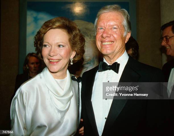 Jimmy Carter and wife Rosalyn at the Sotheby's Auction in New York City, NY, October 4, 1983.