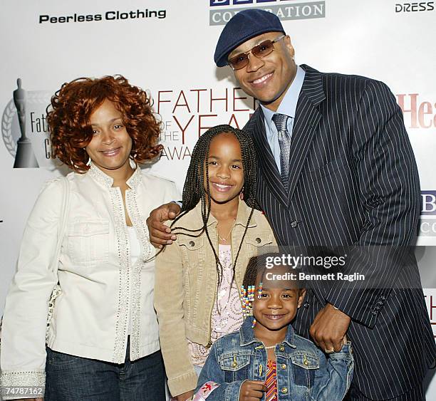 Todd "LL Cool J" Smith with wife Simone and daughters Nina and Samaria at the Sheraton Hotel & Towers in New York, New York