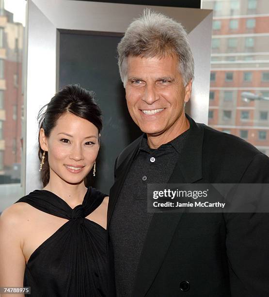 Lucy Liu, executive producer and Mark Spitz at the Tribeca Grand Hotel in New York City, New York