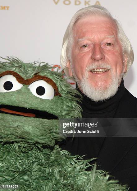 Oscar the Grouch and Caroll Spinney at the The Hollywood Roosevelt Hotel in Los Angeles, California