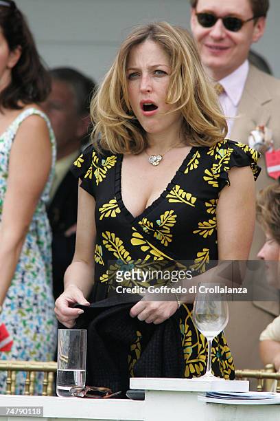Gillian Anderson at the Polo - The Cartier Queen's Cup Final - June 18, 2006 at Guards Polo Club in Windsor Great Park.