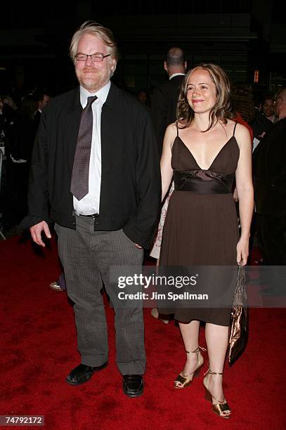 Philip Seymour Hoffman and guest at the Ziegfeld Theater in New York City, New York