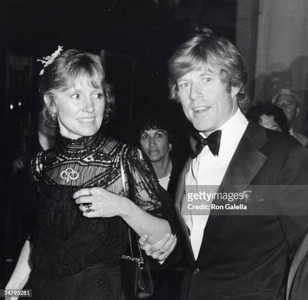 Lola Redford and Robert Redford at the Dorothy Chandler Pavillion in Los Angeles, California