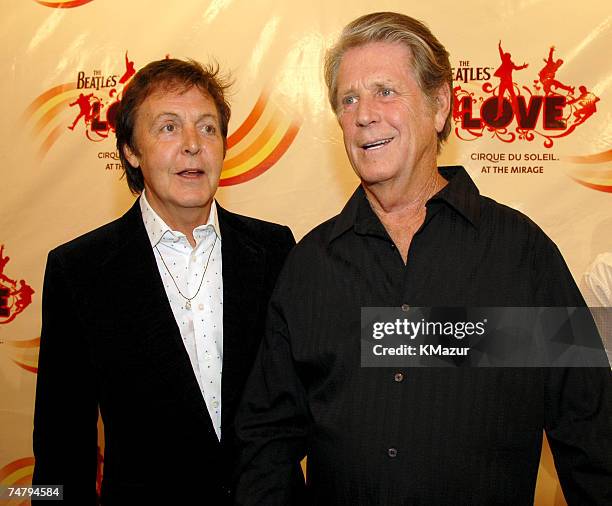 Sir Paul McCartney and Brian Wilson at the The Mirage Hotel and Casino in Las Vegas, Nevada