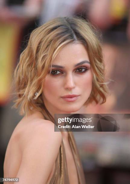 Keira Knightley at the "Pirates Of The Caribbean 2: Dead Man's Chest" London Premiere - Outside Arrivals at Odeon Leicester Square in London.