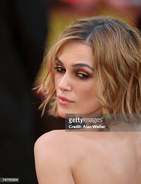 Keira Knightley at the "Pirates Of The Caribbean 2: Dead Man's Chest" London Premiere - Outside Arrivals at Odeon Leicester Square in London.