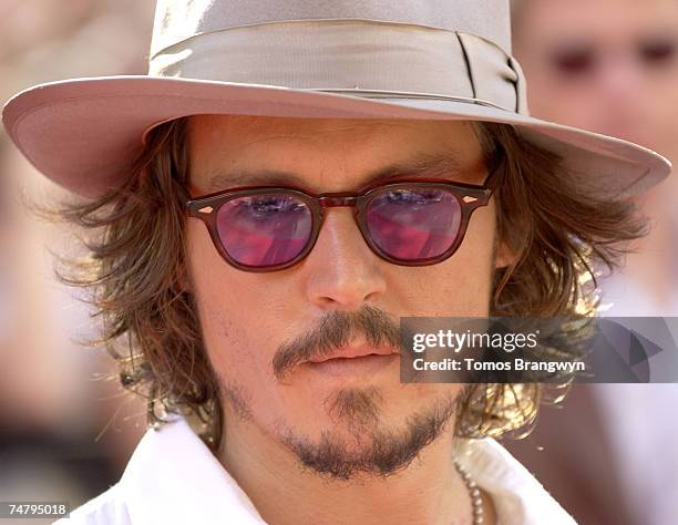 Johnny Depp at the Odeon Leicester Square in London, United Kingdom.