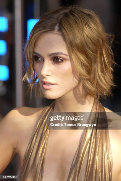 Keira Knightley at the Odeon Leicester Square in London, United Kingdom.