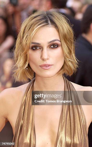 Keira Knightley at the Odeon Leicester Square in London, United Kingdom.