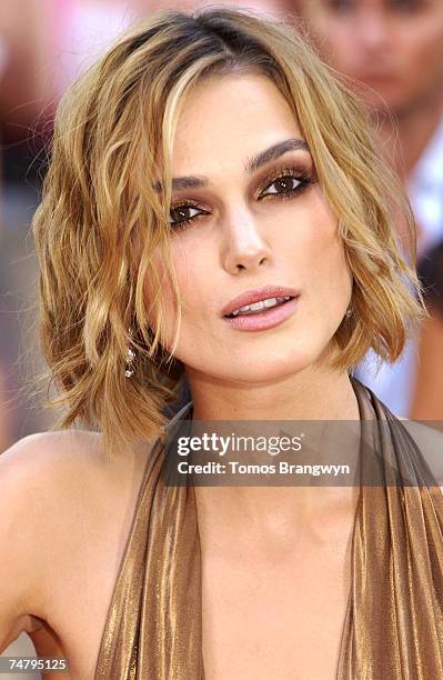 Keira Knightley at the Odeon Leicester Square in London, United Kingdom.