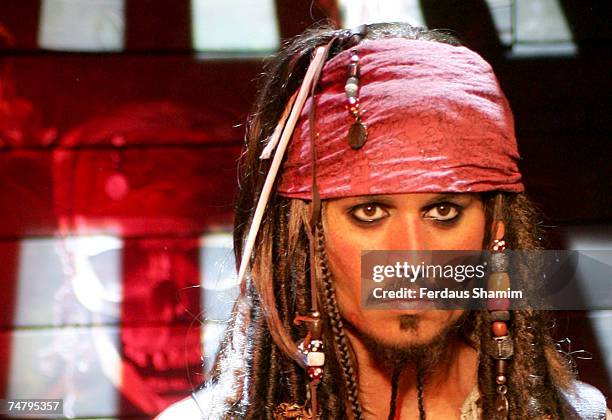 Johnny Depp as Jack Sparrow waxwork at the Madame Tussauds in London, United Kingdom.