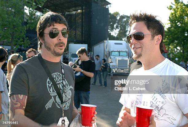 Dave Grohl and Stryker at the Verizon Wireless Amphitheater in Irvine, California