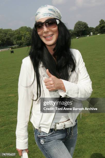 Cher at the Polo de Paris in Paris, France.