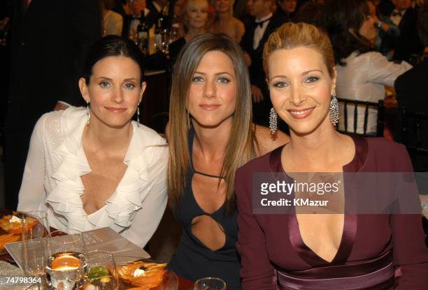 Courteney Cox Arquette, Jennifer Aniston and Lisa Kudrow at the The Shrine Auditorium in Los Angeles, California