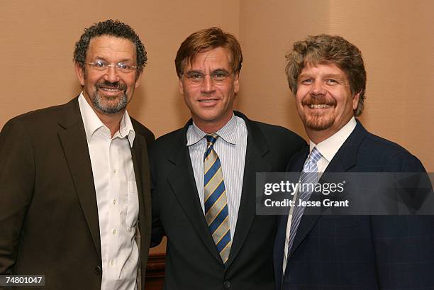 Thomas Schlamme, Aaron Sorkin and John Wells at the Ritz Carlton in Pasadena, California